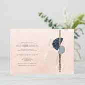 Invitation Résumé de récital de flûte Abstrait Rose Pâle & Bl (Debout devant)