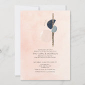 Invitation Résumé de récital de flûte Abstrait Rose Pâle & Ph (Devant)