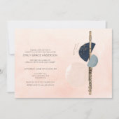 Invitation Résumé de récital de flûte Blush rose et bleu mari (Devant)