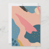 Invitation Résumé de style Memphis abstrait or rose et sarcel (Dos)