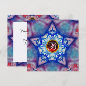 Invitation Résumé étoile bleue RUBIS ROUGE GEMME PIERRE  MONO (Devant / Derrière)