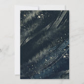 Invitation Résumé Faux Or Navy Aquarelle Enregistrer la Date  (Dos)