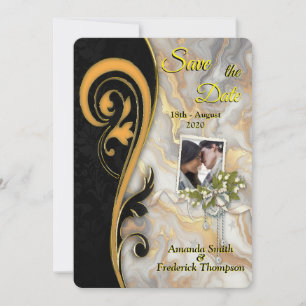 Invitation Résumé L'or sur les textures de marbre noir et mix