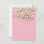 Invitation Résumé Paillettes Dorées Étincelantes Glamour Rose (Dos)