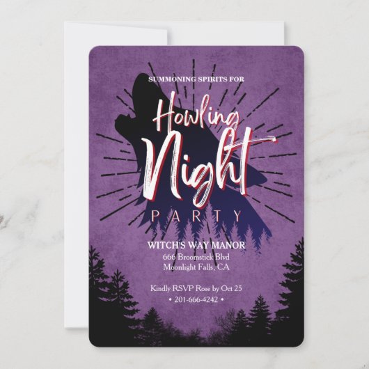 Invitation Résumer les esprits pour une nuit hurlante (Devant)