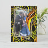 Invitation Résumés créatifs en noir, orange et blanc sans fil (Debout devant)