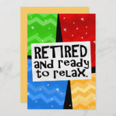 Invitation Retiré et préparez pour détendre, retraite drôle (Devant / Derrière)