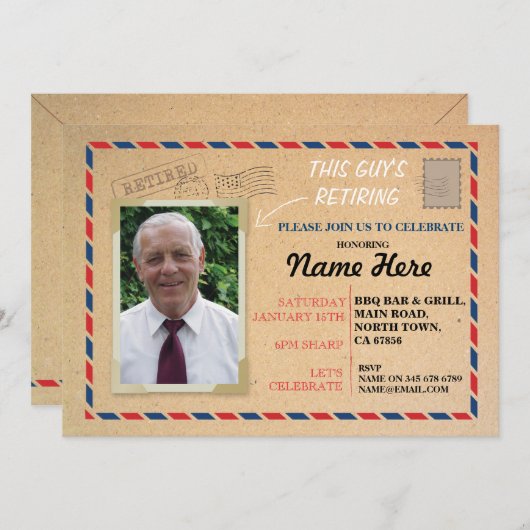 Invitation retiré par carte postale postale de (Devant / Derrière)