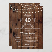 Invitation retiré rustique d'acclamations en bois (Devant / Derrière)