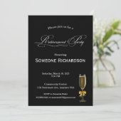 Invitation Retirement Party Announcement with Champagne (Debout devant)