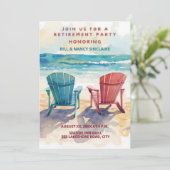 Invitation Retirement Party Beach Theme Casual Fun (Debout devant)