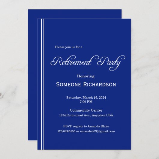 Invitation Retirement Party Black with Gold Ivy Frame (Devant / Derrière)