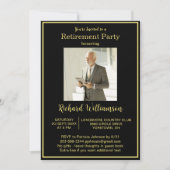 Invitation Retirement Party Elegant and Gold Photo  (Devant)