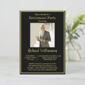 Invitation Retirement Party Elegant and Gold Photo  (Debout devant)