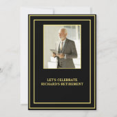 Invitation Retirement Party Elegant and Gold Photo  (Dos)