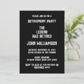 Invitation Retirement party elegant Black and White (Debout devant)