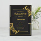 Invitation Retirement Party Elegant Black Gold 2026 (Debout devant)