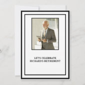Invitation Retirement Party Elegant Black White Photo (Dos)