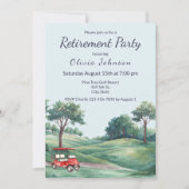 Invitation Retirement Party Golf Cart Watercolor (Devant)