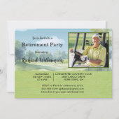 Invitation Retirement Party Photo Watercolor Golf Theme Invit (Devant)