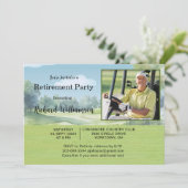 Invitation Retirement Party Photo Watercolor Golf Theme Invit (Debout devant)