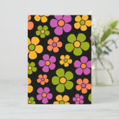 Invitation Reto 1960s Style Moyenne Moyenne Motif Floral (Debout devant)