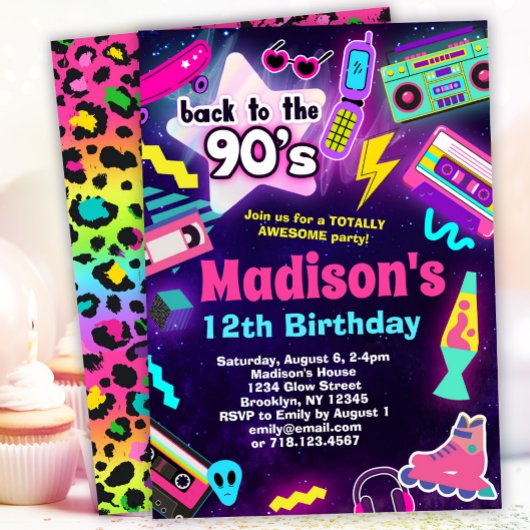 Invitation Retour à la fête d'anniversaire des années 90