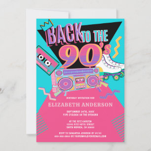 Invitation Retour à la fête d'anniversaire des années 90