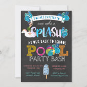 Invitation Retour à la fête de la piscine scolaire (Devant)