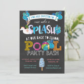 Invitation Retour à la fête de la piscine scolaire (Debout devant)