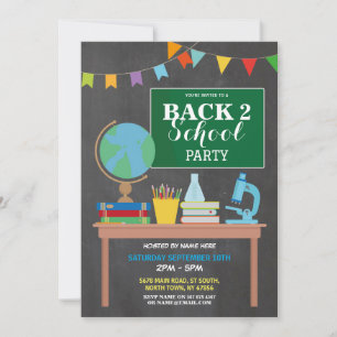 Invitation Retour À La Fête De L'École Chalk Amusant Invitati