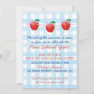 Invitation Retour À La Fête Du Pool À L'École