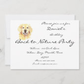 Invitation Retour à la nature Aquarelle Golden Retriever Chie (Dos)