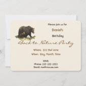 Invitation Retour à la nature, fête d'anniversaire de l'ours  (Dos)