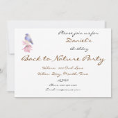 Invitation Retour à la nature, oiseau bleu, oiseaux, fête d'a (Dos)