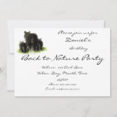 Invitation Retour à la nature Ours noirs Animaux Anniversaire (Dos)