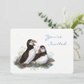 Invitation Retour à la nature Puffin Bird Bird Birthday Party (Debout devant)