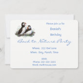 Invitation Retour à la nature Puffin Bird Bird Birthday Party (Dos)