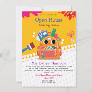 Invitation Retour À La Salle De Classe De L'École Maison Ouve