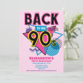 Invitation Retour À L'Anniversaire Rétro Des Années 90 (Debout devant)