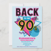 Invitation Retour À L'Anniversaire Rétro Des Années 90 (Devant)