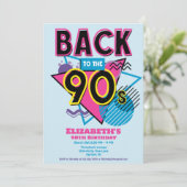 Invitation Retour À L'Anniversaire Rétro Des Années 90 (Debout devant)