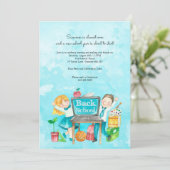 Invitation Retour à l'aquarelle scolaire (Debout devant)