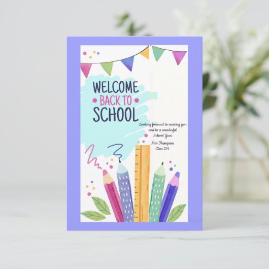 Invitation Retour à l'école (Debout devant)