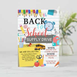 Invitation Retour à l'école à la fin de la fête d'été