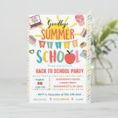 Invitation Retour À L'École Adieu Été Bonjour École (Debout devant)