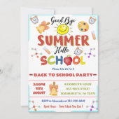 Invitation Retour À L'École Adieu Été Bonjour École (Devant)