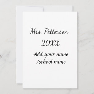 Invitation Retour à l'école ajouter nom de l'enseignant année