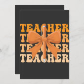 Invitation Retour à l'école Appréciation de l'enseignant Bow  (Devant / Derrière)