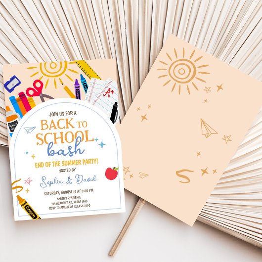 Invitation Retour à l'école Bash Party